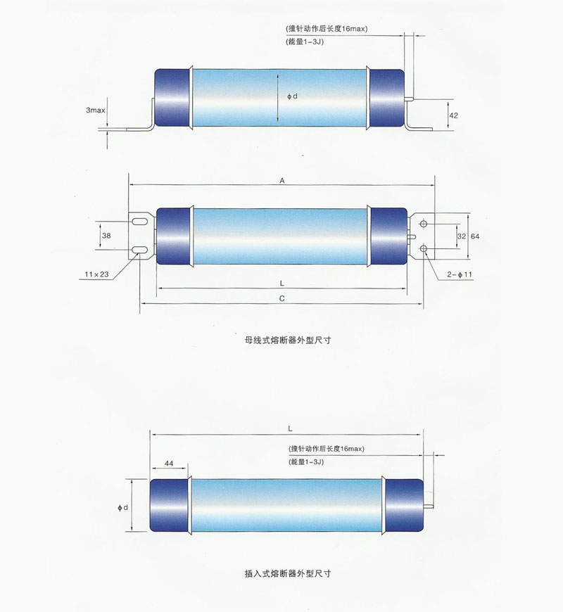 XRNM高压限流熔断器技术参数图