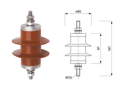 HY5WS-5/15配电型氧化锌避雷器外观图
